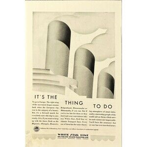 White Star Line "It's The Thing To Do" Vintage Print Ad 1929